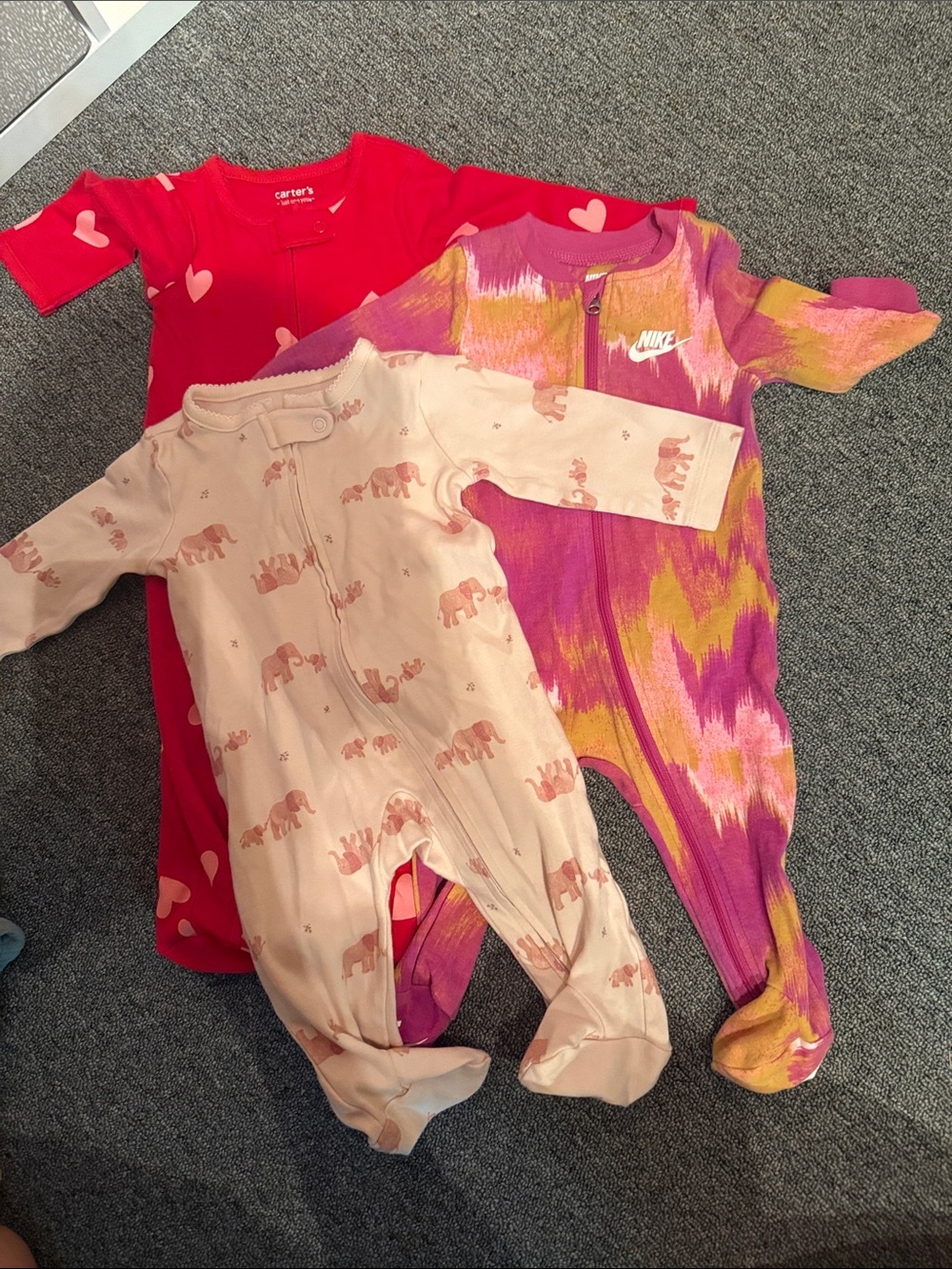 Nike Purple & Yellow Tie-Dye Baby Footed One-Piece